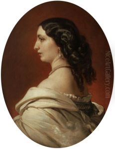 Portrait of Jadwiga Branicka nee Potocka. by Franz Xavier Winterhalter