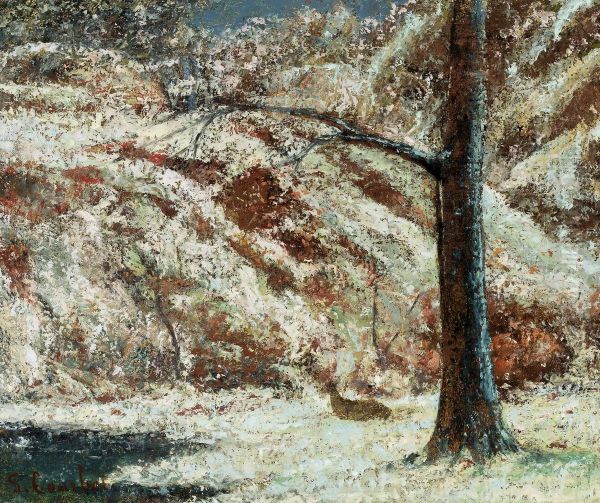 Winter landscape with a deer. - view 1