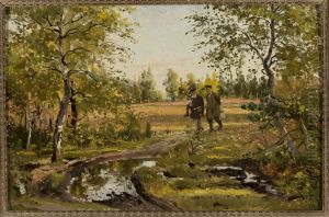 In a birch forest by Vladimir Makovsky