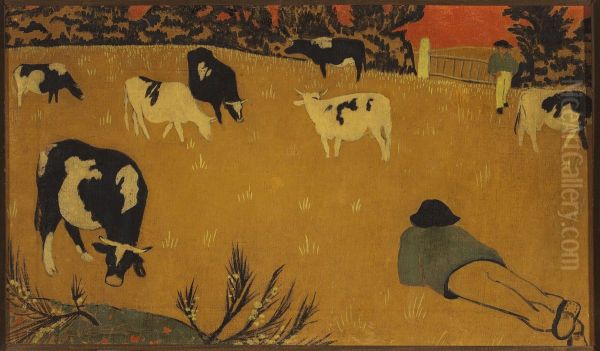 Breton panel with cows - view 1
