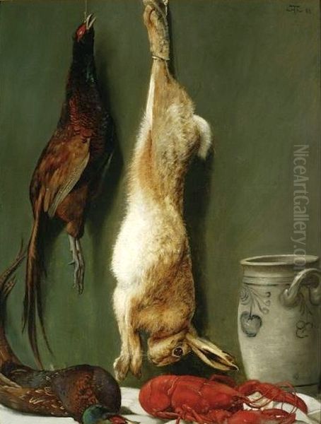 Still life with a hare, pheasants and a lobster. - view 1