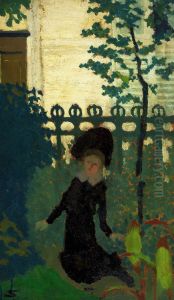Woman in the garden. by Jean-Edouard Vuillard