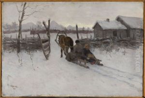 Farmyard with the sleigh