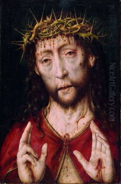 Christus als Man van Smarten met geheven handen - view 1