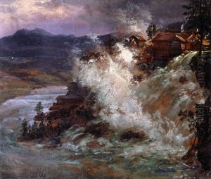Wasserfall in Norwegen by Johan Wilhelm Ludwig Dahl