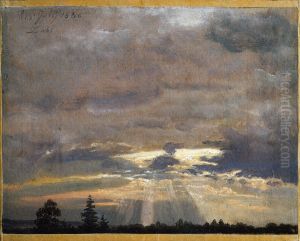 Cloud Study with Sunbeams by Johan Wilhelm Ludwig Dahl
