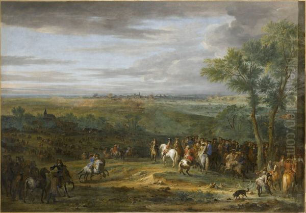 Arrival of Louis XIV at the camp in front of Maastricht (June 1673) - view 1