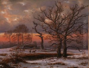 Danish Winter Landscape with Dolmen Danish Winter Landscape with Dolmen