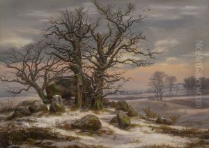 Megalith Grave nearVordingborgin Winter Megalith Grave nearVordingborgin Winter