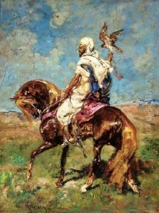 Arab horseman with a falcon (Falconer) by Henri Emilien Rousseau