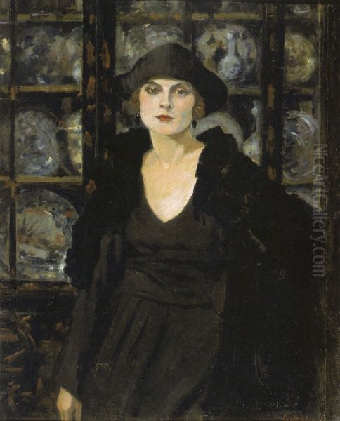 "Dame in Schwarz" (Woman in black) - view 1