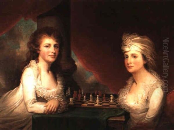 A portrait of Miss Hetty and Miss Maria Morris - view 1