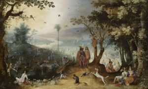 Aeneas meeting with his father in the Elysium