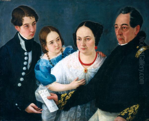Retrato de la familia del General Don Felipe Codallos - view 1