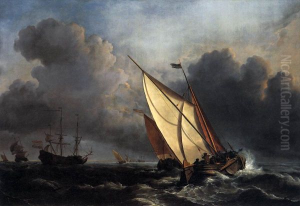 Ships in a Stormy Sea - view 1