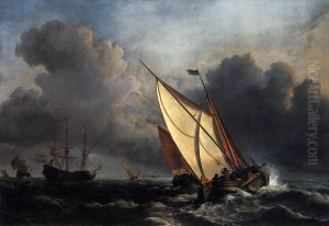 Ships in a Stormy Sea by Willem van de Velde the Younger