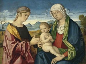 The Madonna And Child With A Female Saint by Vincenzo di Biagio Catena
