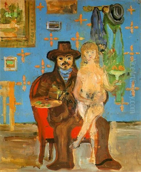 Artist with a model. - view 1