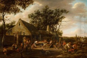 Peasants Dancing at an Inn by Jan Steen