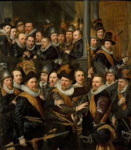 Officers of the Orange Flag leaving City Hall