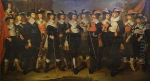 Militia piece with colonel Harmanus Herberts and his officers