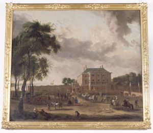 Het bezoek van Amalia van Solms aan Huis Zwanenburg in Halfweg, 1648, vormalige titelHet huis Zwanenburg te Halfweg Het bezoek van Amalia van Solms aan Huis Zwanenburg in Halfweg, 1648, vormalige titelHet huis Zwanenburg te Halfweg