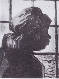 Kopf einer Bauerin vor dem Fenster by Vincent Van Gogh