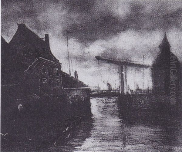 City view with canal and drawbridge - view 1