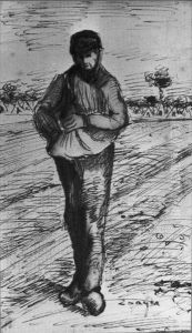 Sower with Hand in Sack by Vincent Van Gogh