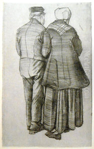Old couple, seen from the rear Old couple, seen from the rear