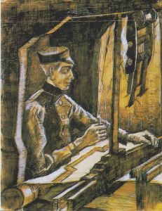 Weaver at the loom - (View to right)