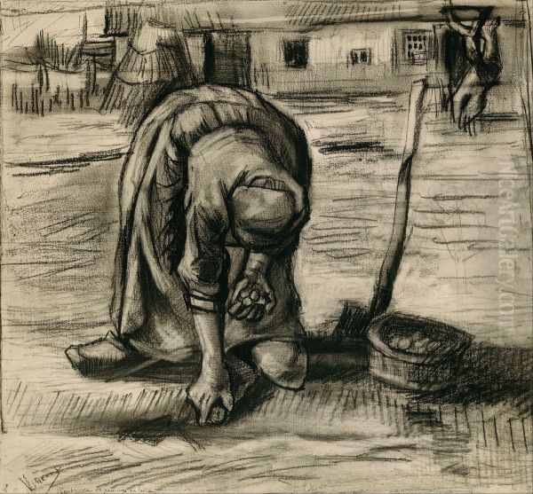 Peasant Woman Planting Potatoes - view 1
