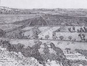 Die Ebene "La Crau" bei Arles, von Montmajour aus gesehen