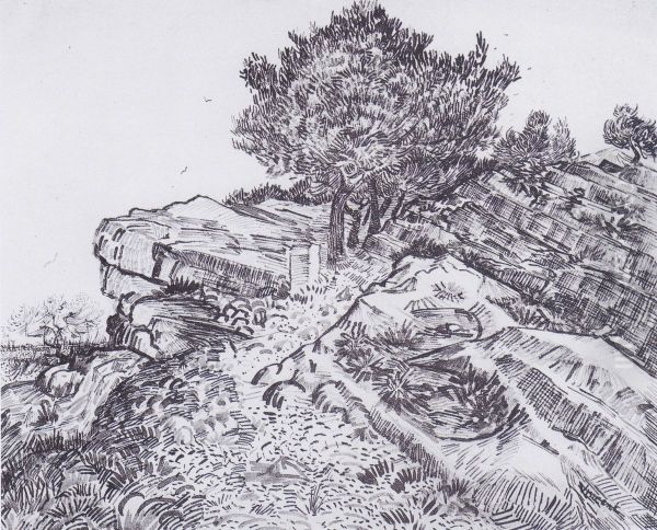 Rock-hill with trees: Montmajour - view 1