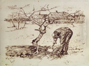 Man Digging in the Orchard