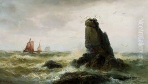 Marine landscape with sail boats