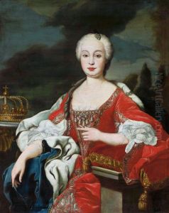 Portrait of Maria Barbara de Braganza, queen of Spain (1711-1758) by Louis-Michel Van Loo