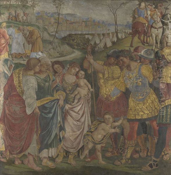 Coriolanus persuaded by his Family to spare Rome - view 1