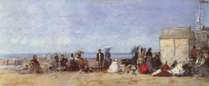 Beach Scene, Trouville by Eugene Louis Boudin
