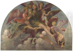 Saint Mary Magdalene borne by Angels by Giulio Romano (Orbetto)