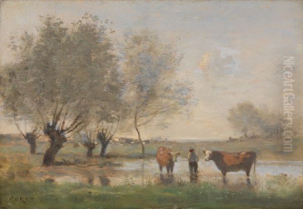 Cows in a Marshy Landscape - view 1