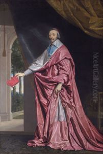 Portrait ofArmand Jean du Plessis, Cardinal Richelieu by Philippe de Champaigne
