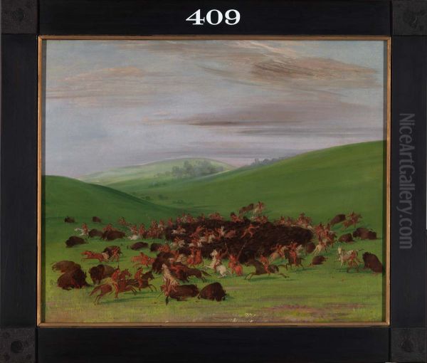 Buffalo Chase, A Surround By The Hidatsa - view 1