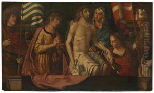 The Dead Christ with the Virgin and Saints by Marco Palmezzano