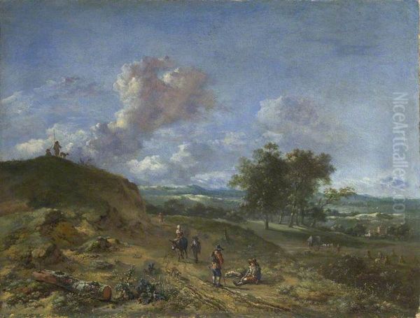 A Landscape with a High Dune and Peasants on a Road - view 1