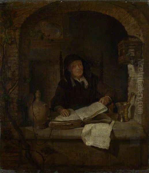 An Old Woman with a Book - view 1