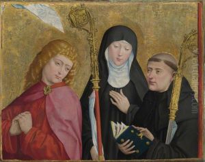 Saints John the Evangelist, Scholastica and Benedict by Master of Liesborn