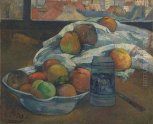 Bowl of Fruit and Tankard Before a Window