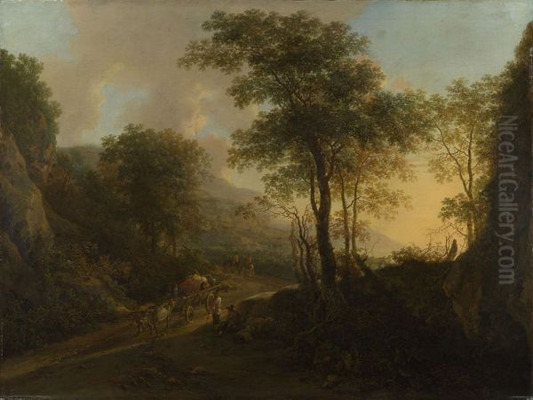 A Rocky Landscape with an Ox-cart - view 1