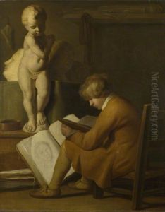 A Boy seated Drawing